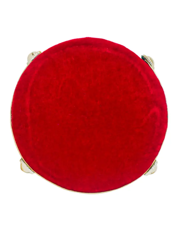 Tambor forrado de tela roja escocesa de 15x15x10cm - Image 4