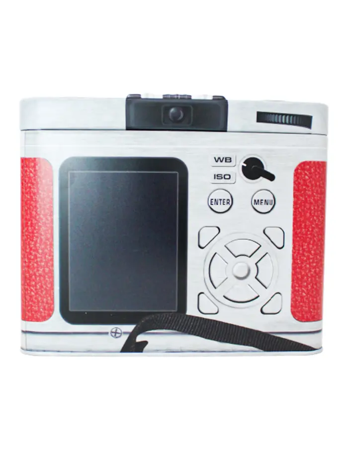 Caja de lámina con tapa diseño Cámara Fotográfica roja de 18.4x14.2x14.8cm - Image 3