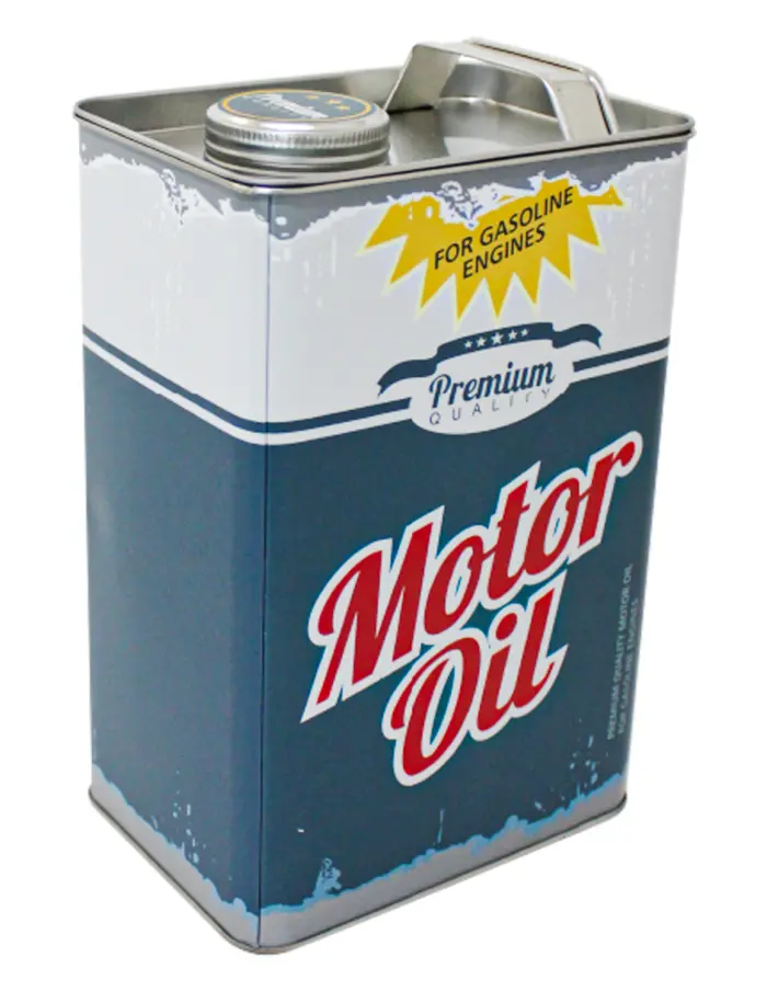 Caja azul con gris y textos de aceite de motor de 14x10x22.4cm - Image 2