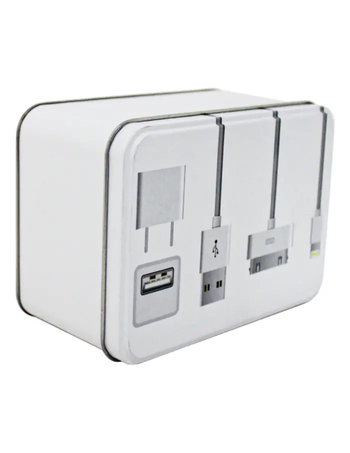 Caja de lámina blanca diseño cargadores para teléfono móvil de 14.1x10.1x7.3cm - Image 2