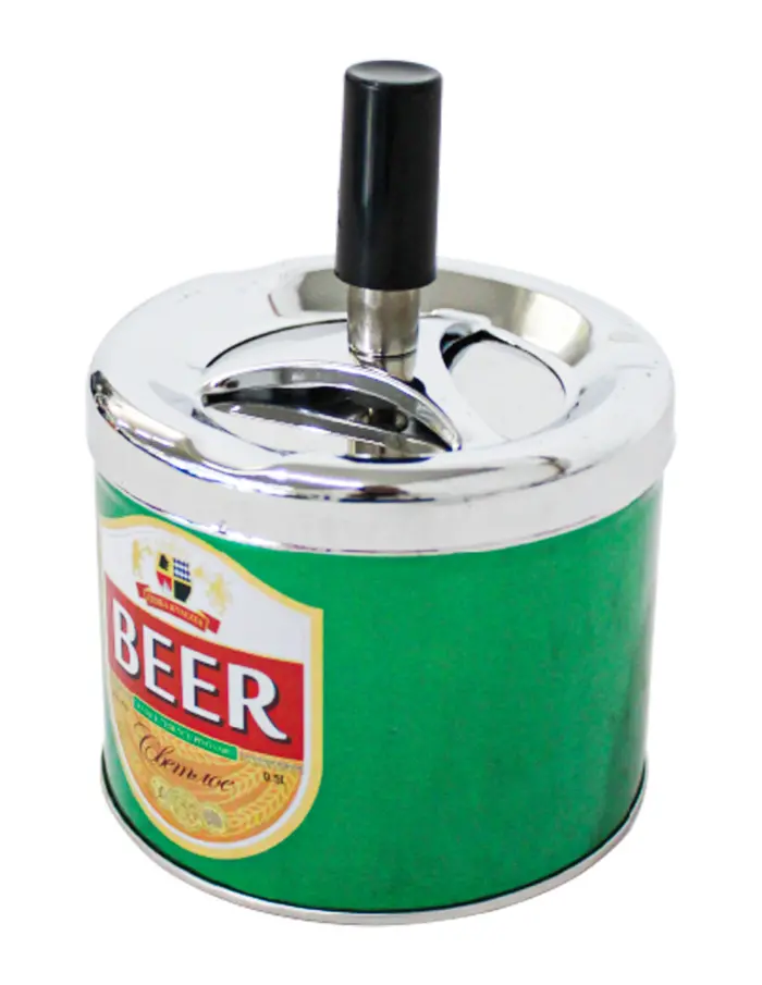 Cenicero de lámina con texto de cerveza verde de 9.2x12cm - Image 2