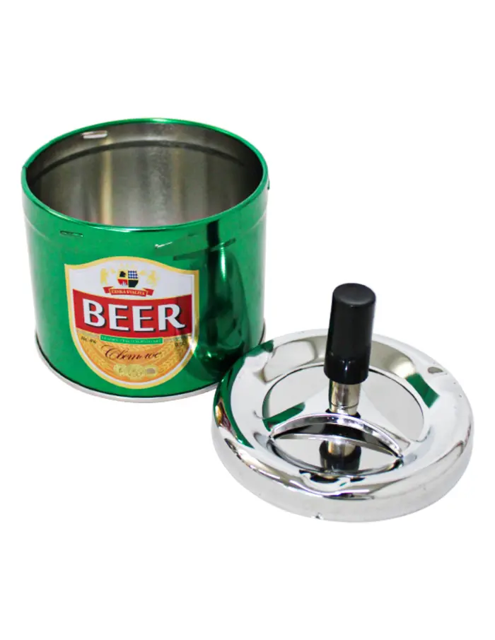 Cenicero de lámina con texto de cerveza verde de 9.2x12cm - Image 3