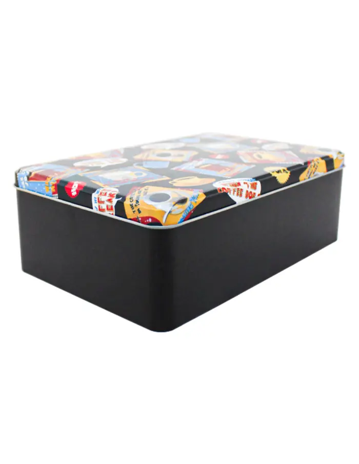 Caja de lámina rectangular diseño textos de café de 20x13x6.8cm - Image 4