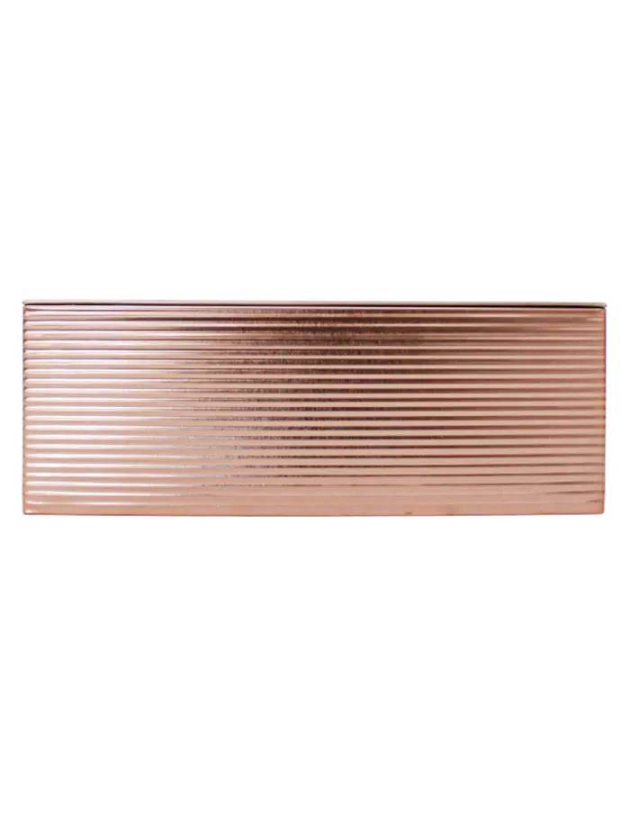 Caja de lámina rectangular cobre diseño rayas de 24x19.3x8.8cm - Image 2