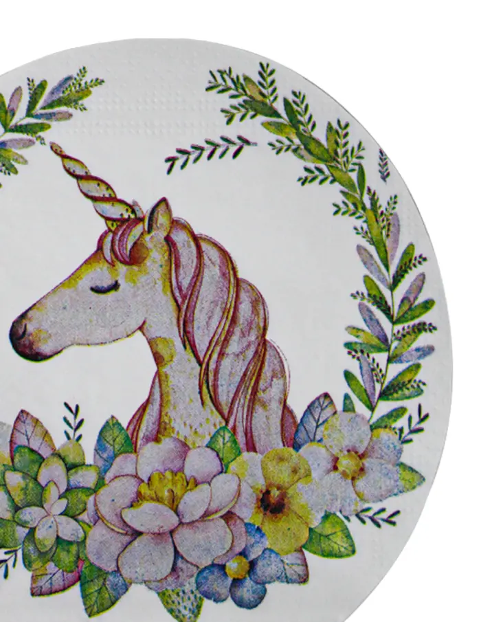 Paquete de servilletas con 12 piezas diseño unicornios de 31.9x31.8x0.1cm - Image 2
