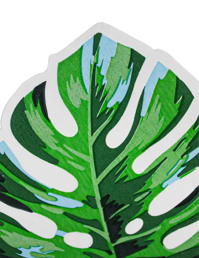 Paquete de servilletas con 12 piezas diseño hojas verdes de 30.7x32x0.1cm - Image 2