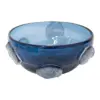 Bowl de vidrio azul con detalles vicelados de 26x26x11cm - Image 2