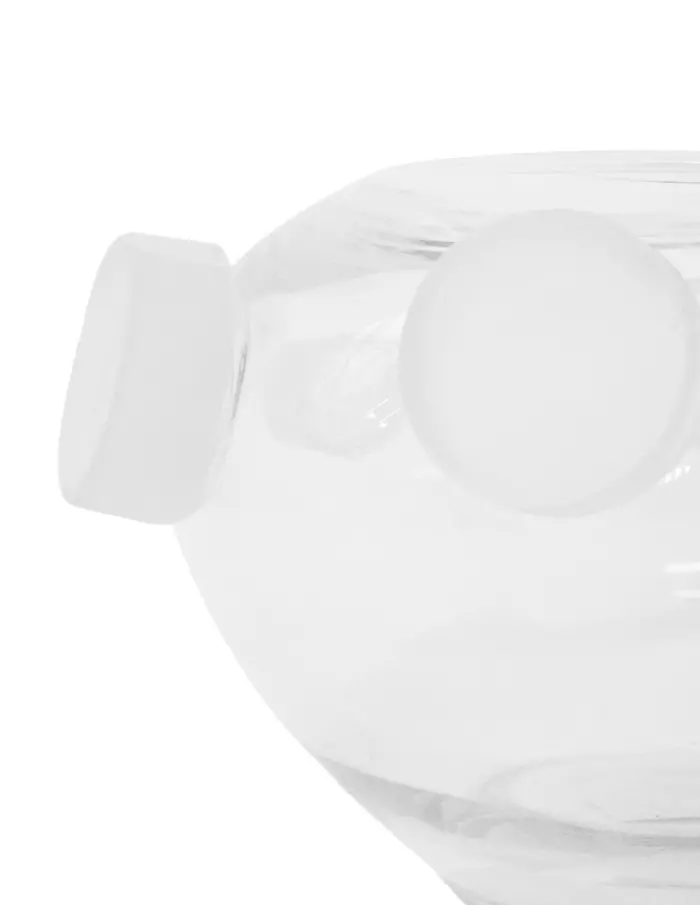 Cuenco de vidrio transparente con circulos vicelados de 27x27x15.5cm - Image 3