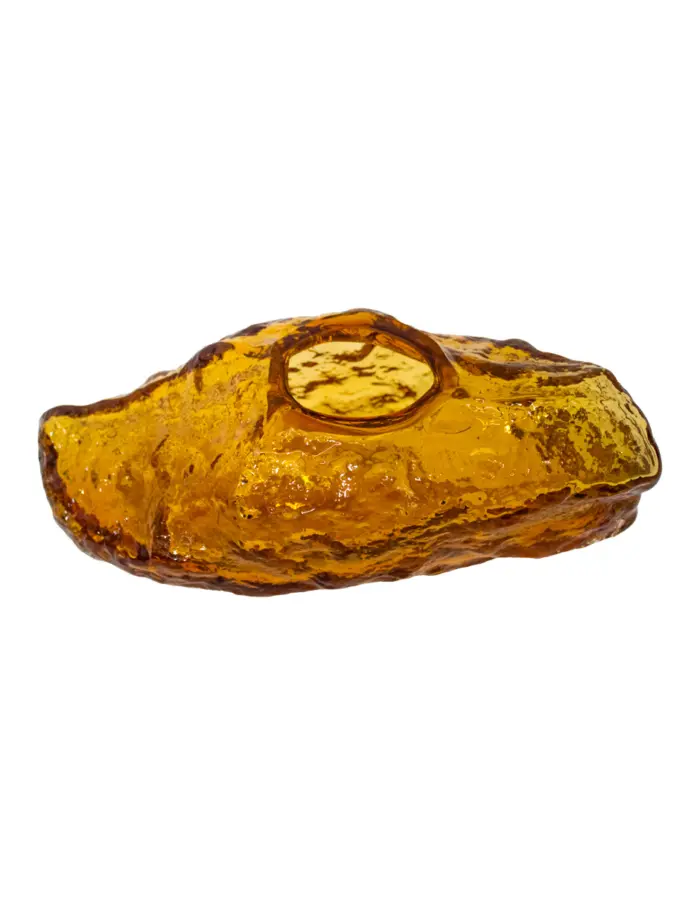 Florero de vidrio diseño roca ámbar de 32x14x17cm - Image 3
