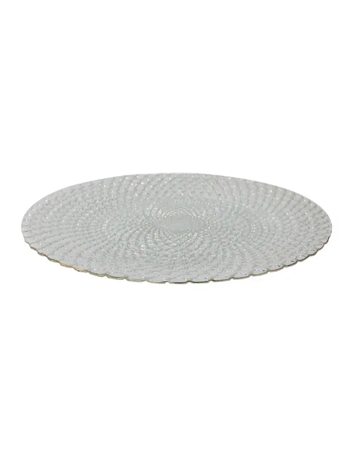 Plato de presentación de cristal diseño cadenas platas de 33cm - Image 2