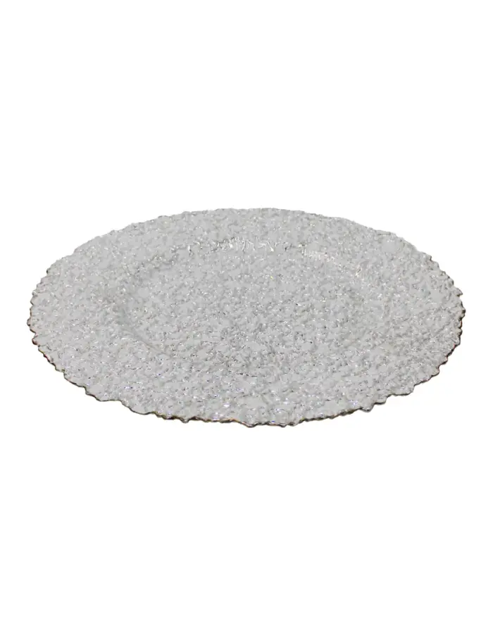 Plato de presentación blanco con diseño raíces plateadas de 33cm - Image 2