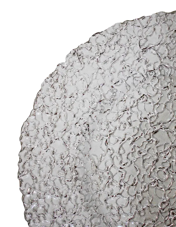 Plato de presentación blanco con diseño raíces plateadas de 33cm - Image 3