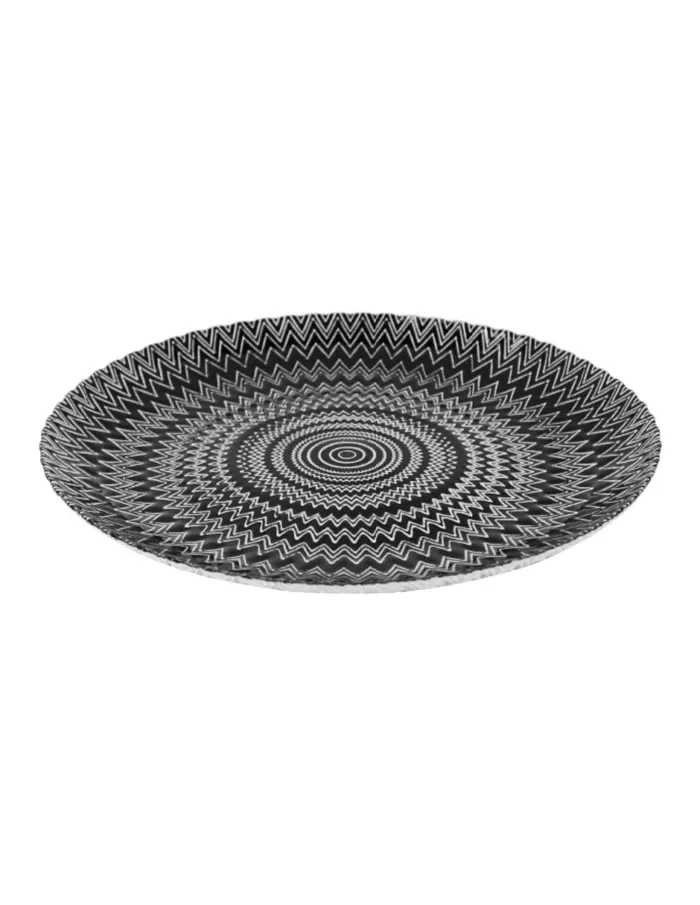 Plato de presentación de cristal negro con diseño psicodélico de 32cm - Image 2