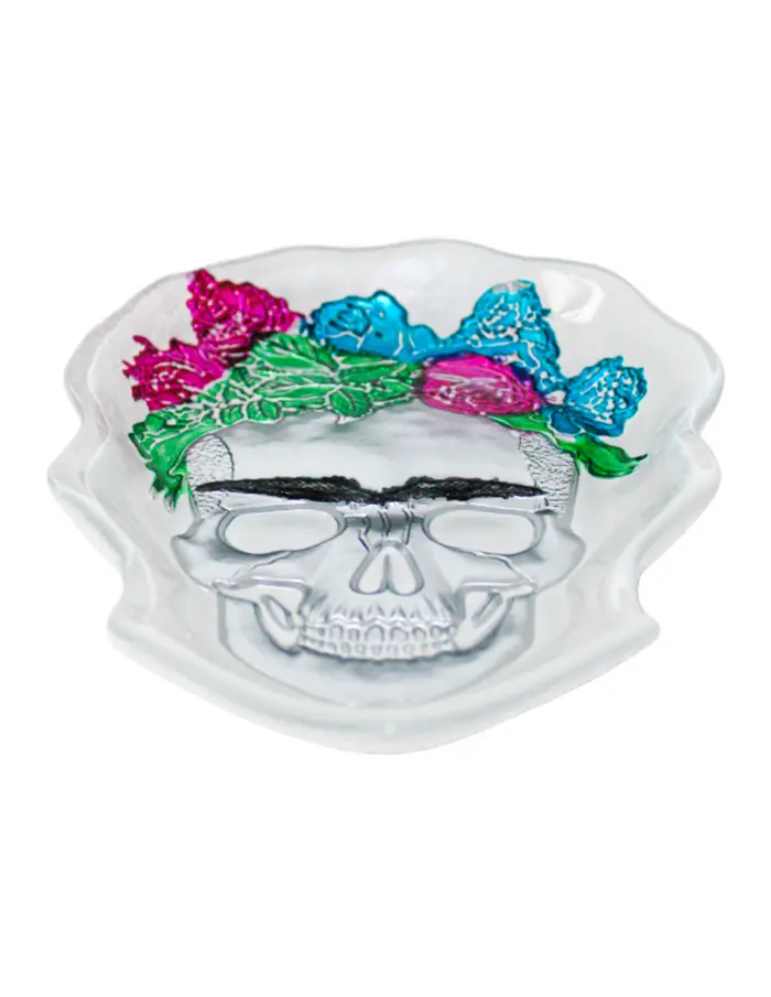 Plato de cristal con diseño calavera de Frida Kahlo de 21cm - Image 2