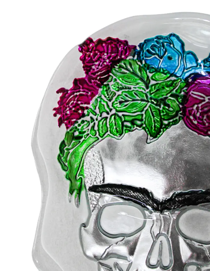 Plato de cristal con diseño calavera de Frida Kahlo de 21cm - Image 3
