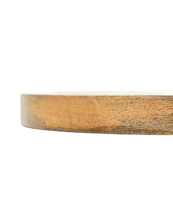 Botanero de madera con metal y compartimientos blanco de 30x30x3cm - Image 3