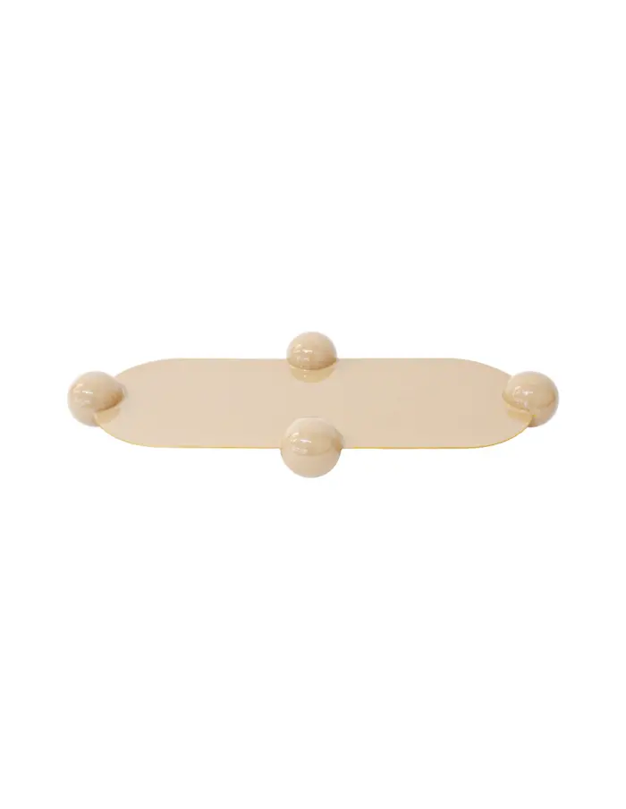 Charola oval de metal beige de 46x20x5cm - Image 2