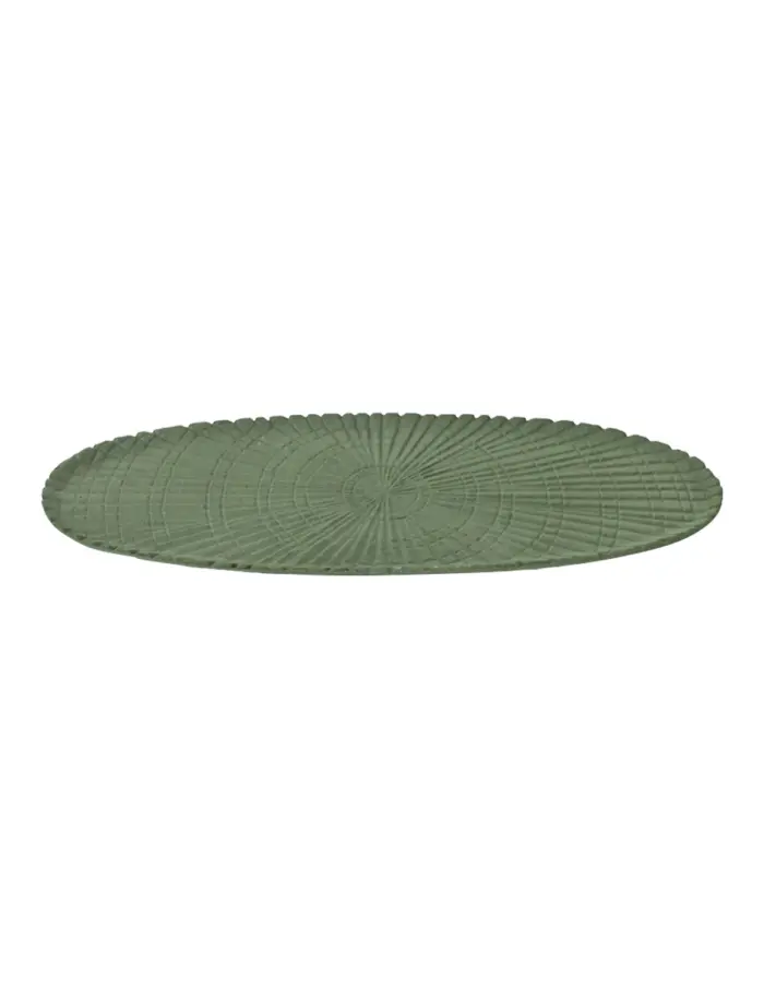 Charola oval de metal verde de 50.5x19.5x1cm - Image 2