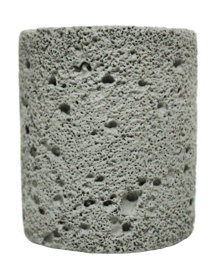 Vela con base de resina cilindrica gris de 8x8x9.5cm - Image 2