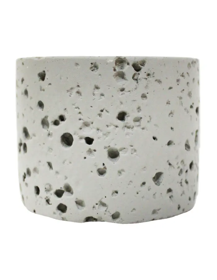 Vela con base de resina cilindrica gris de 8.5x8.5x7.2cm - Image 2