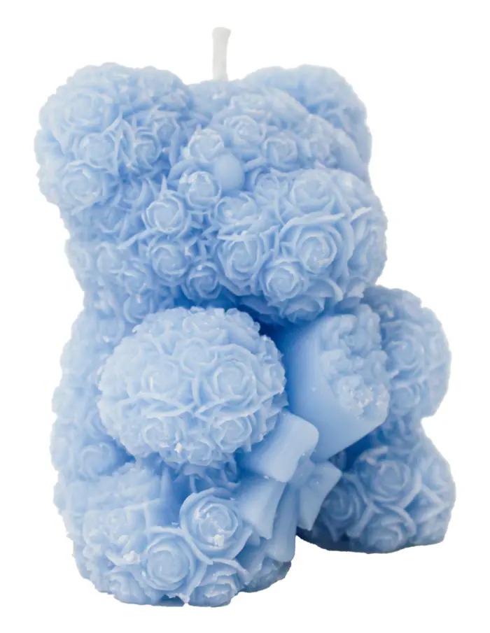 Vela en forma de oso de color azul de 6x8x9.5cm - Image 2