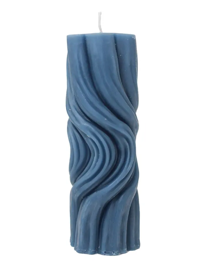 Vela diseño torcida azul marino de 4.5x4.5x14cm - Image 2