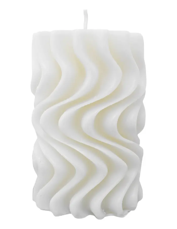 Vela diseño torcida beige de 6.5x6.5x10.5cm - Image 2