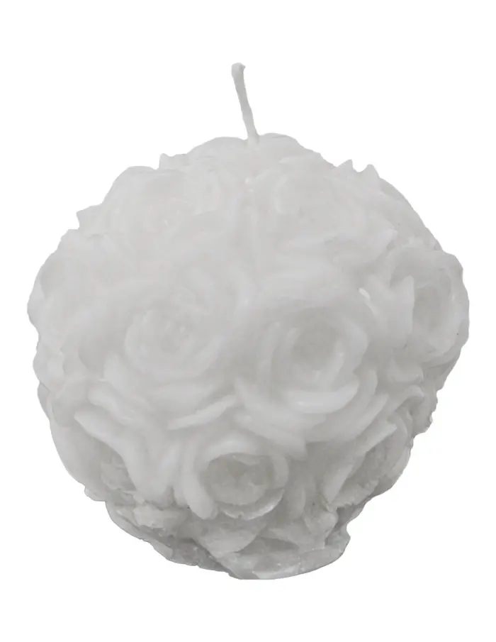 Vela blanca diseño esfera de 8.8x8.5x7cm - Image 2