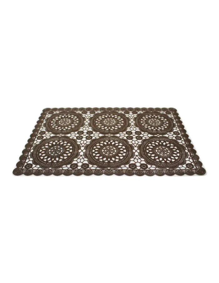Mantel de plastico rectangular café diseño circulos de 30x45x0.1cm - Image 2