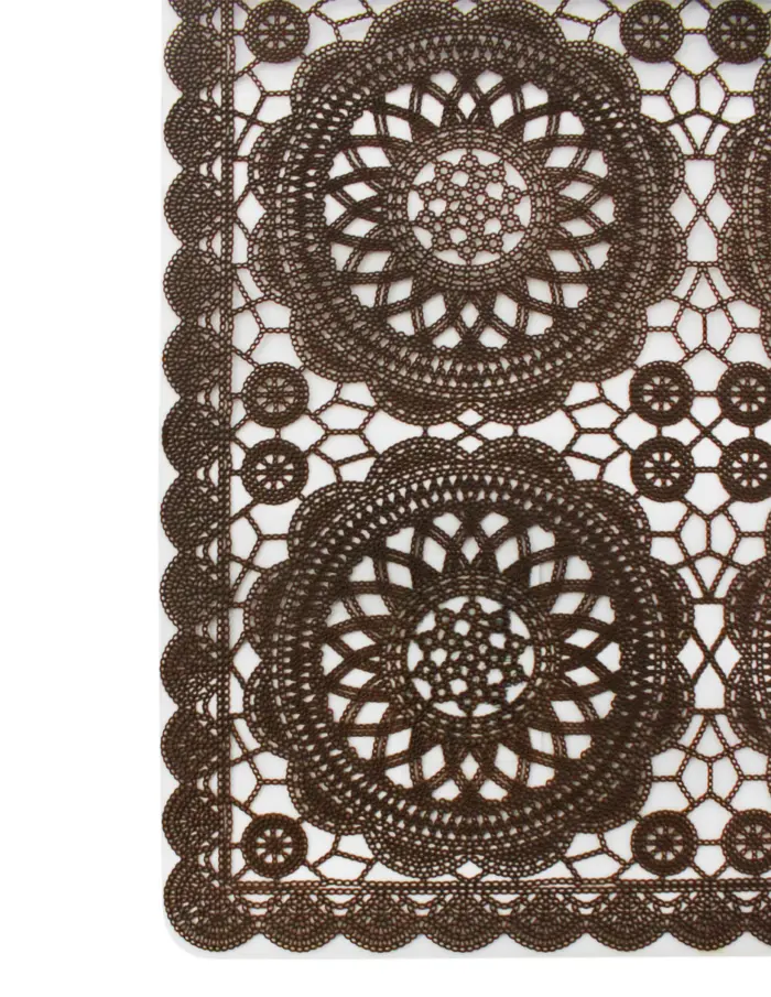 Mantel de plastico rectangular café diseño circulos de 30x45x0.1cm - Image 3