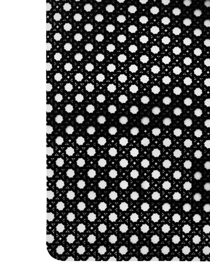 Mantel de plastico rectangular negro diseño rattan de 30x45x0.1cm - Image 3