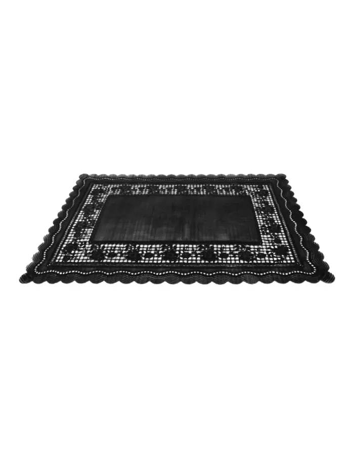 Mantel de plastico rectangular negro con orilla calada de 30x45x0.1cm - Image 2