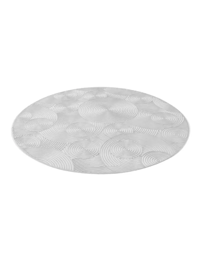 Mantel de plastico plateado diseño circulos de 38x38x0.1cm - Image 2