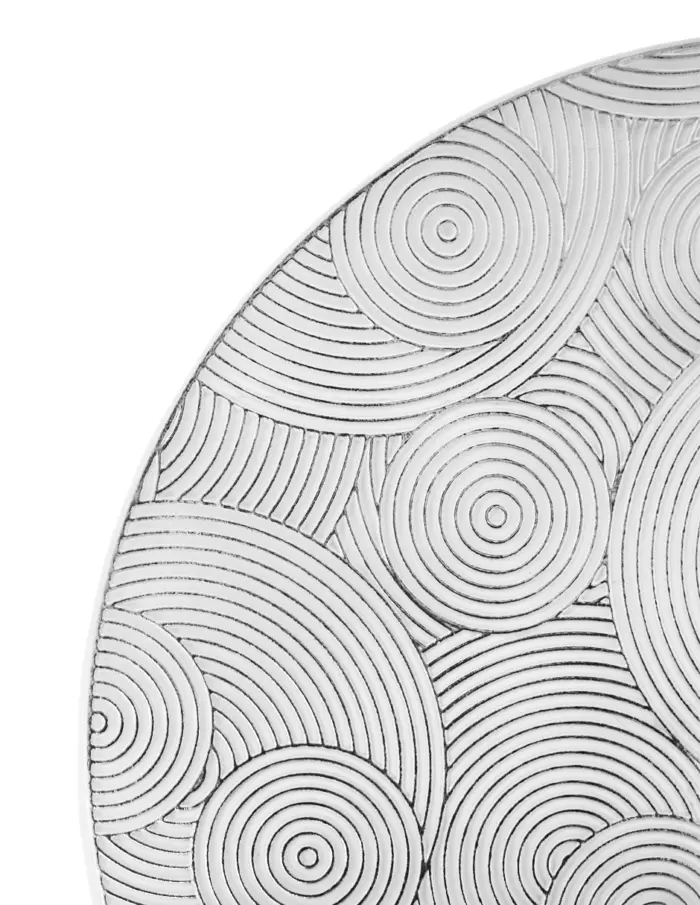 Mantel de plastico plateado diseño circulos de 38x38x0.1cm - Image 3