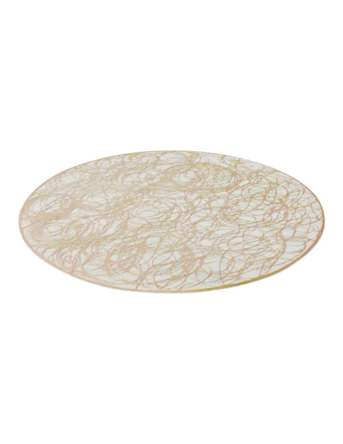 Mantel de plastico blanco con dorado de 38x38x0.1cm - Image 2