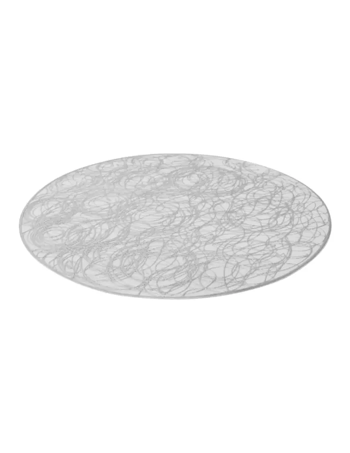 Mantel de plastico blanco con plateado de 38x38x0.1cm - Image 2