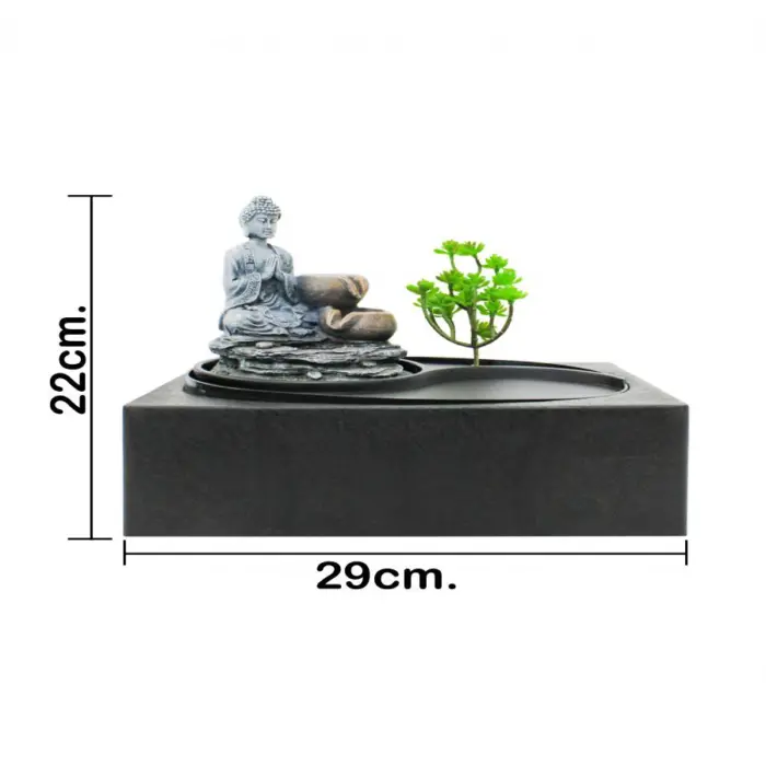 Fuente de poliresina con jardin zen y luz de 29x21x22cm - Image 5