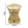 Torso de hombre de poliresina dorada de 10x6.5x17cm - Image 5