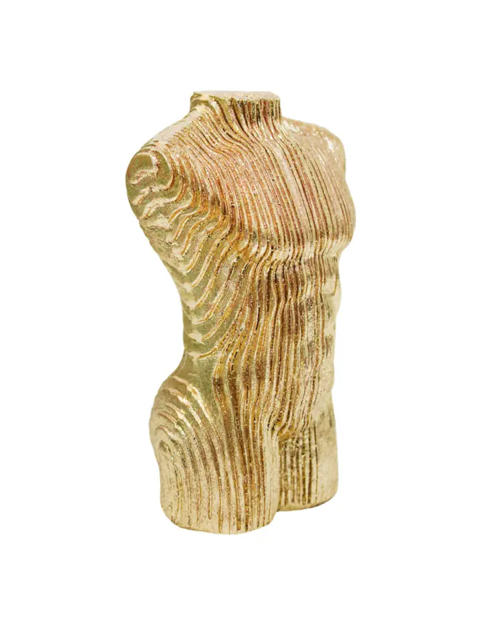Torso de mujer de poliresina dorada de 8.5x8x14cm - Image 2