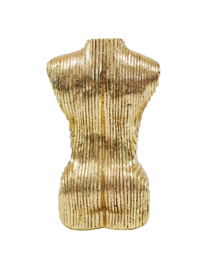 Torso de mujer de poliresina dorada de 8.5x8x14cm - Image 3