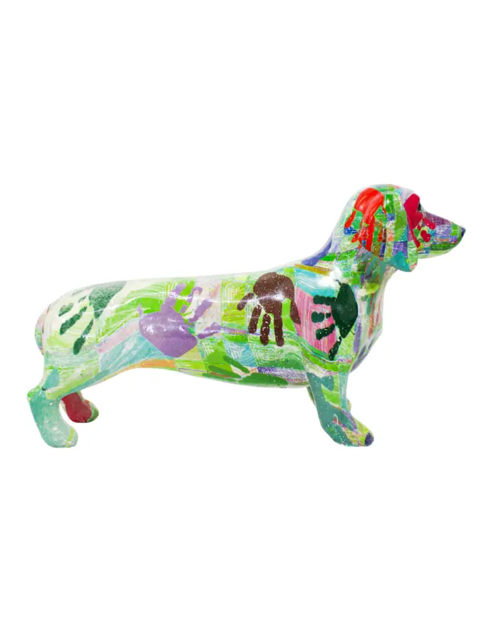 Perro multicolor de poliresina de 35.5x11x20cm - Image 2