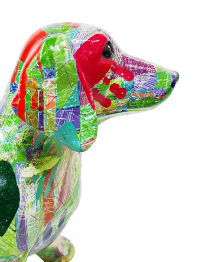 Perro multicolor de poliresina de 35.5x11x20cm - Image 3