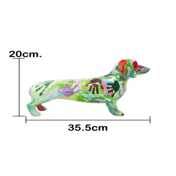 Perro multicolor de poliresina de 35.5x11x20cm - Image 5