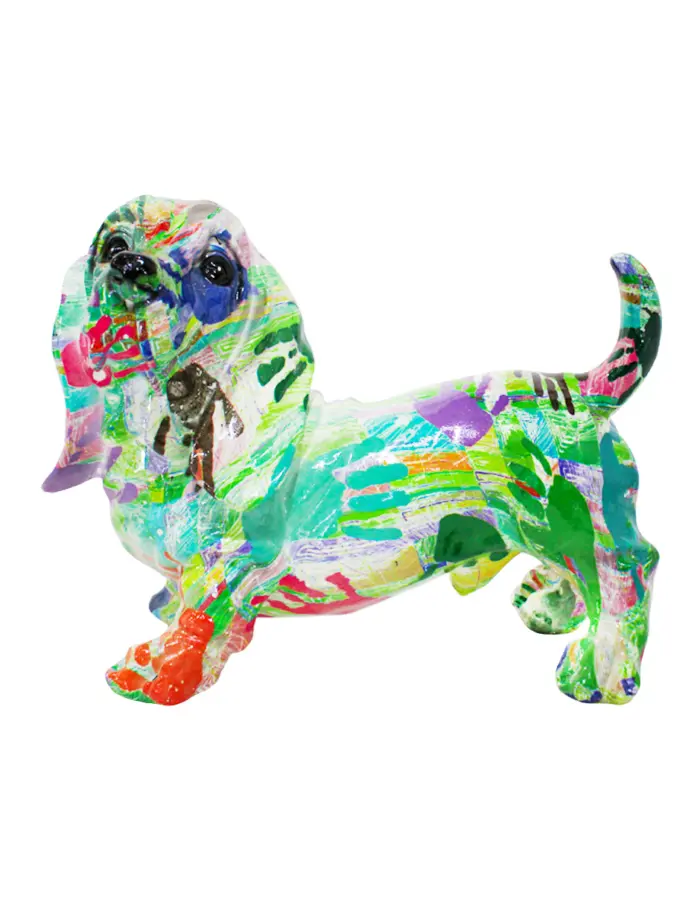 Perro multicolor de poliresina de 30x18x23cm - Image 2