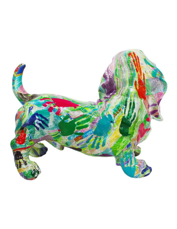 Perro multicolor de poliresina de 30x18x23cm - Image 3