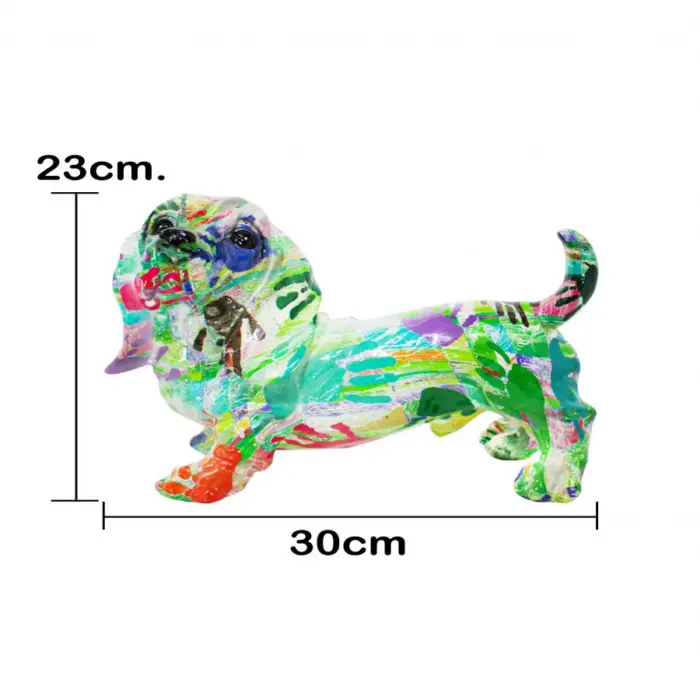 Perro multicolor de poliresina de 30x18x23cm - Image 5