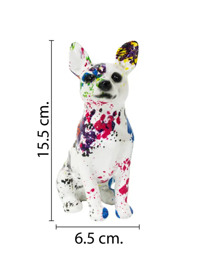 Perro de poliresina multicolor de 12x6.5x15.5cm - Image 2