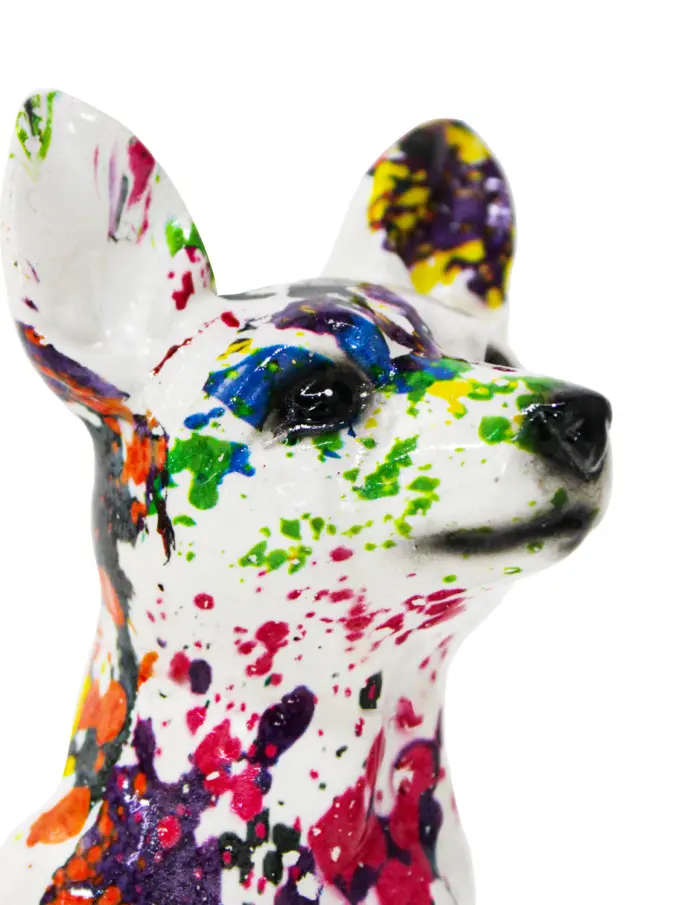 Perro de poliresina multicolor de 12x6.5x15.5cm - Image 3