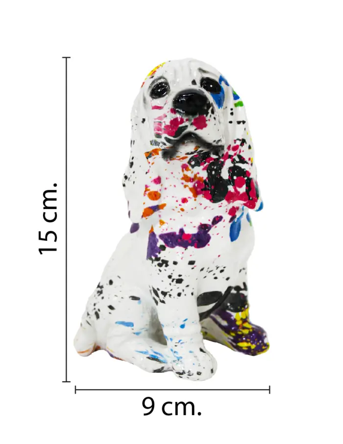 Perro de poliresina multicolor de 9x8.5x15cm - Image 2
