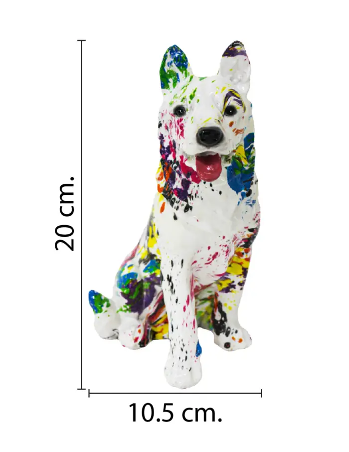 Perro de poliresina multicolor de 19x10.5x20cm - Image 2
